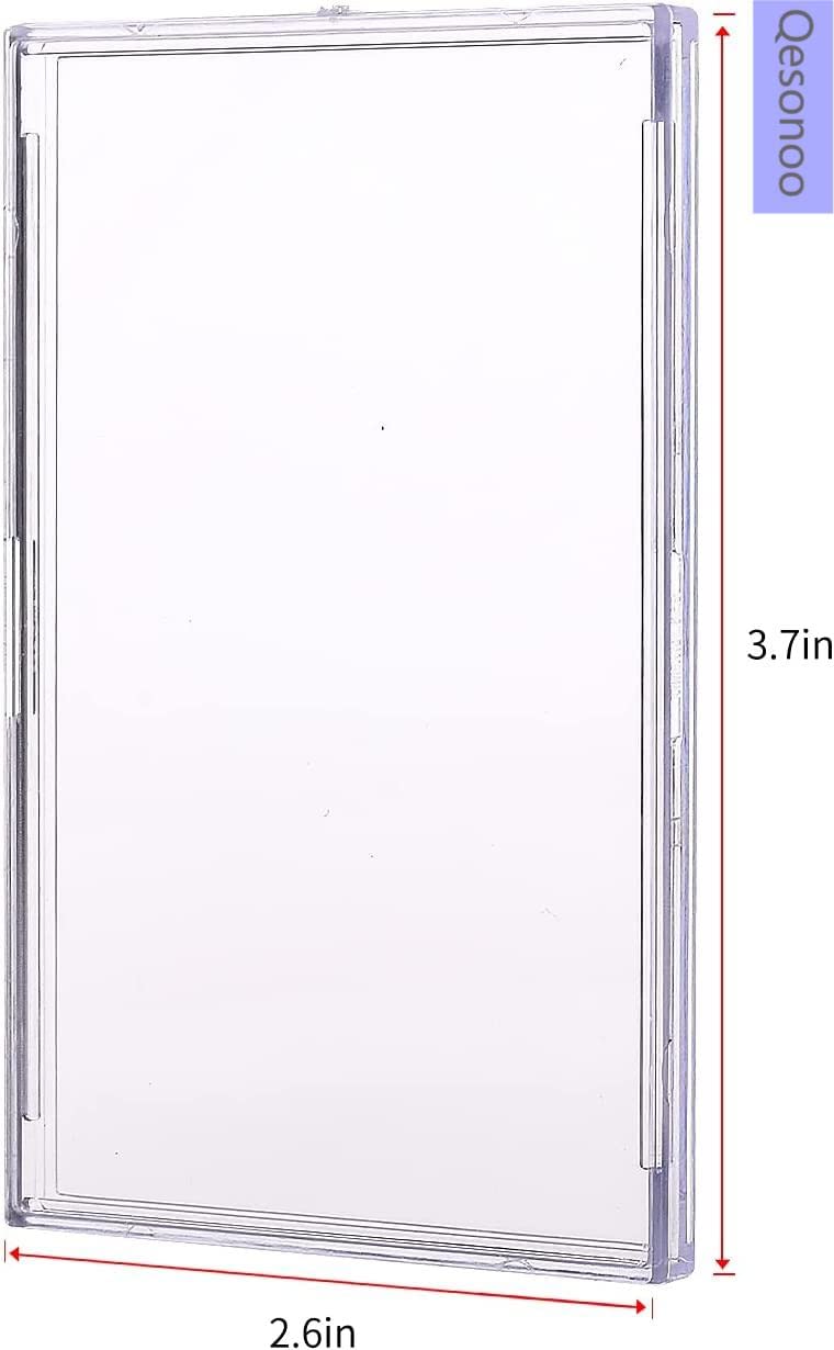Qesonoo Cards Sleeves Top Loaders 10 Hard Acrylic Card Protector Clear Card Brick + 1 Display Stand Fit for Trading Cards Standard Sports Cards Baseball Card Holder Cases Collectibles White - Image 3